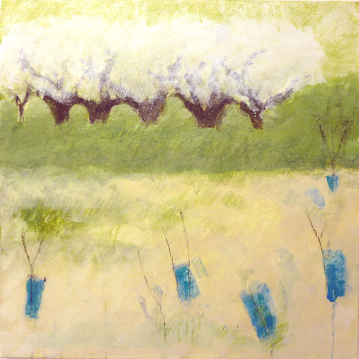 Malarstwo zatytułowany „cherries and plastic” autorstwa June Stapleton, Oryginalna praca, Akryl