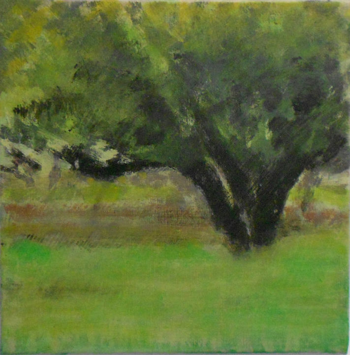 Ζωγραφική με τίτλο "summer green" από June Stapleton, Αυθεντικά έργα τέχνης, Ακρυλικό
