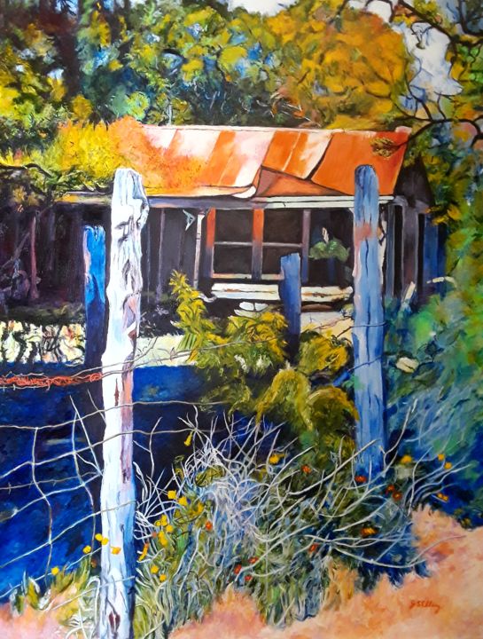Painting titled "Shady Hideaway in t…" by J S Ellington, Original Artwork, Acrylic