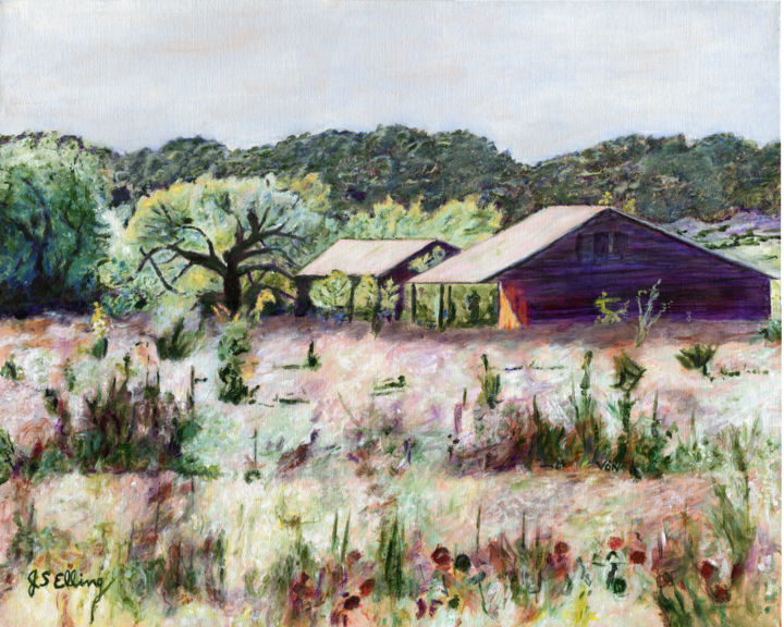 Painting titled "Palo Pinto Prairie" by J S Ellington, Original Artwork, Acrylic