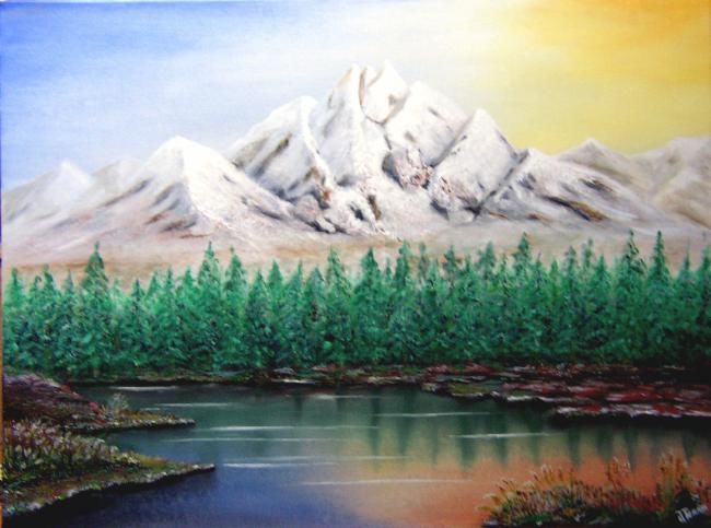Painting titled "Lago" by J.Terra, Original Artwork