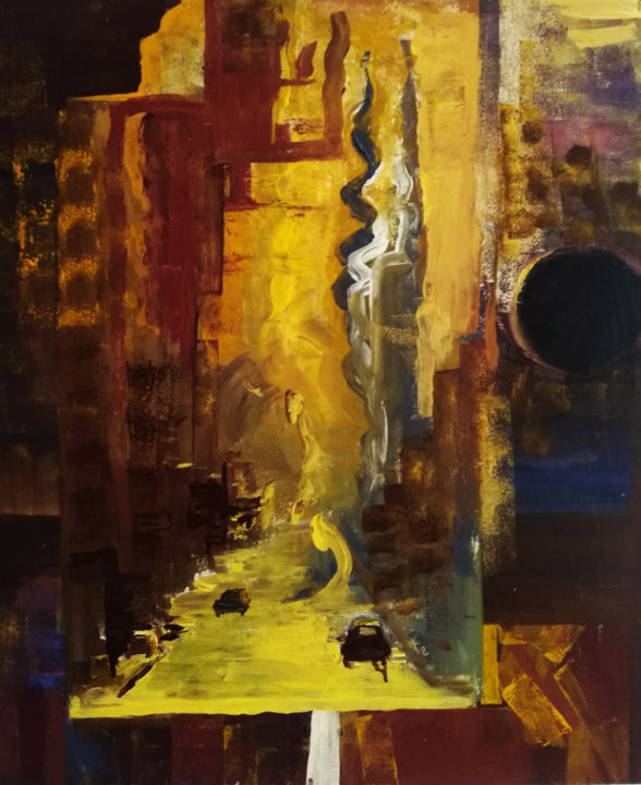 Painting titled "CAMINO SIN RUMBO" by Javier Alberto Torres Saybay, Original Artwork, Acrylic