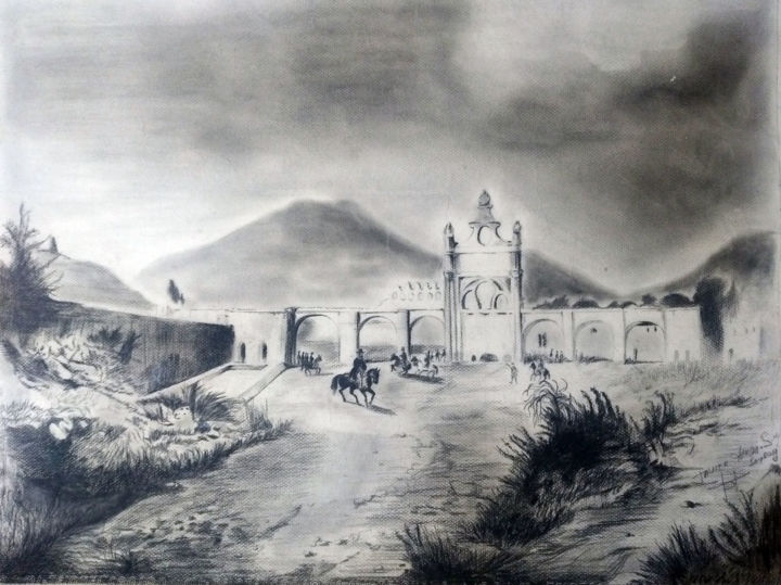 Drawing titled "Paseo de Aguas (Epo…" by Javier Alberto Torres Saybay, Original Artwork, Pencil