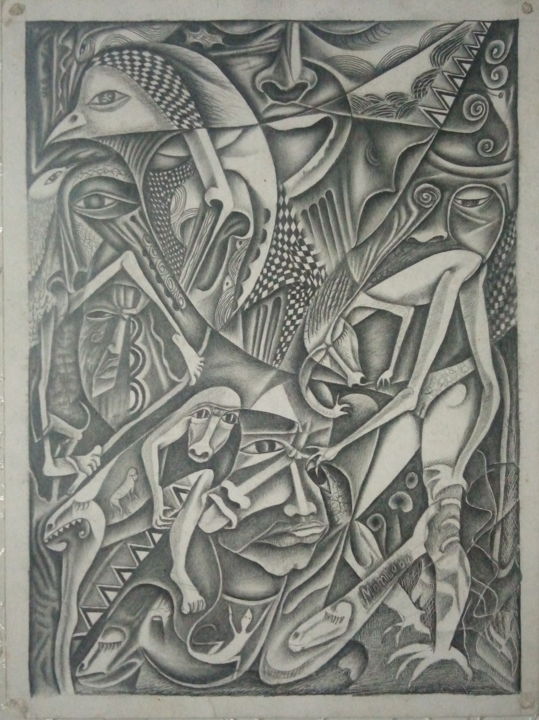 Dessin intitulée "Magic of art" par Mamintelane, Œuvre d'art originale, Crayon