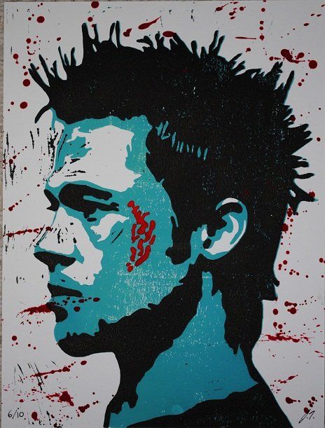 Impressões e gravuras intitulada ""Tyler Durden"" por Justin Turcotte, Obras de arte originais