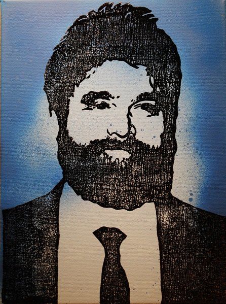 Incisioni, stampe intitolato "Zach Galifianakis" da Justin Turcotte, Opera d'arte originale