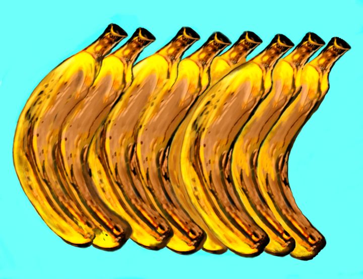 Painting titled "bananas" by Almanzart, Original Artwork, Other