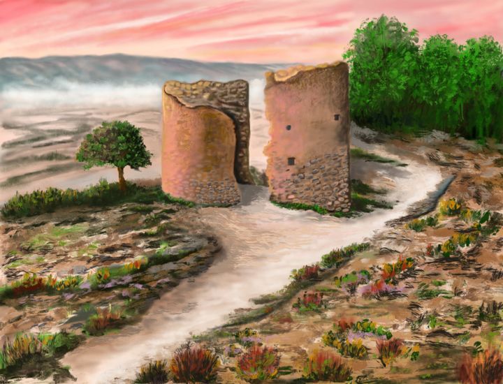 Pintura titulada "Ruins" por Almanzart, Obra de arte original