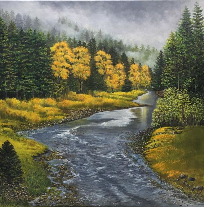 Painting titled "el-rio.jpg" by Almanzart, Original Artwork, Oil