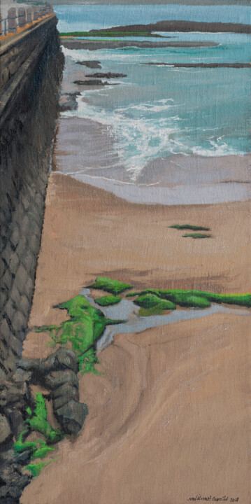 Malerei mit dem Titel "Orilla II" von Juan Álvarez Cebrián, Original-Kunstwerk, Öl Auf Holzplatte montiert
