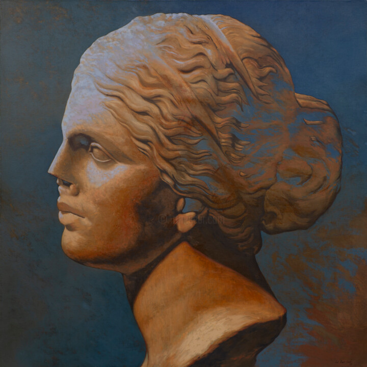 Pintura intitulada "Afrosita de Cnido." por Juan Álvarez Cebrián, Obras de arte originais, Óleo Montado em Armação em madeira