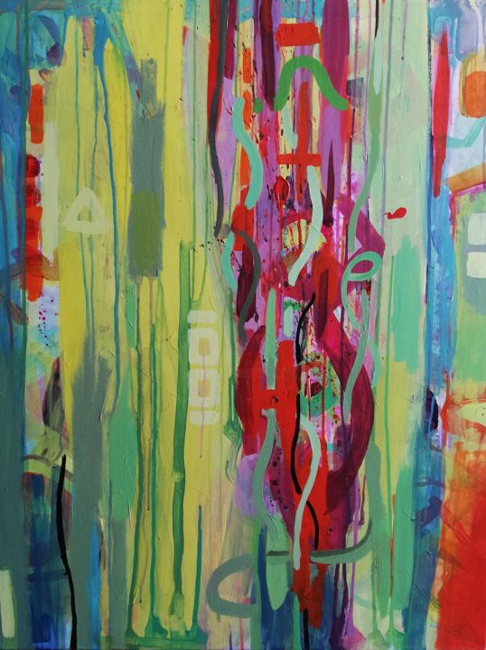 "Lines and colors th…" başlıklı Tablo Juan Carlos Lopez tarafından, Orijinal sanat, Akrilik