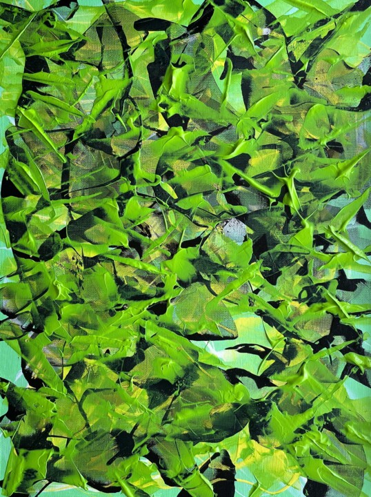 Pintura titulada "Green" por Juan José Garay, Obra de arte original, Acrílico Montado en Otro panel rígido