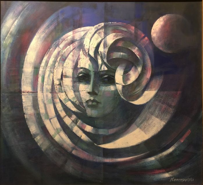 Peinture intitulée "Mujer y luna" par Juan Kancepolski, Œuvre d'art originale, Huile