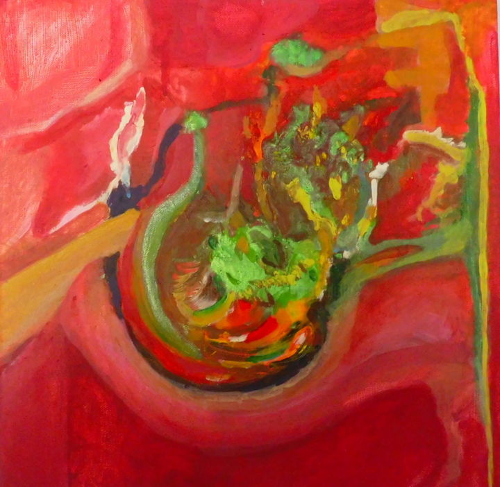 Painting titled "Rouge 9" by Juan Luis Gandulfo, Original Artwork, Acrylic