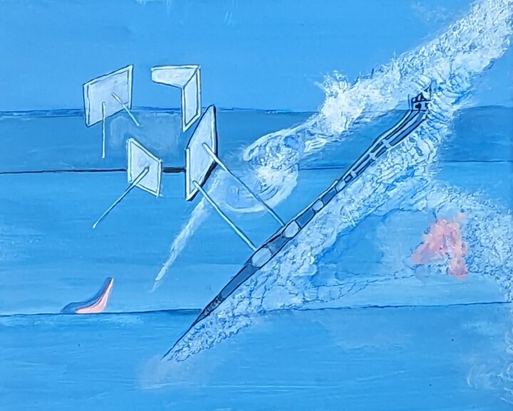Painting titled "HIELO" by Juan Luis Gandulfo, Original Artwork, Acrylic Mounted on Wood Stretcher frame
