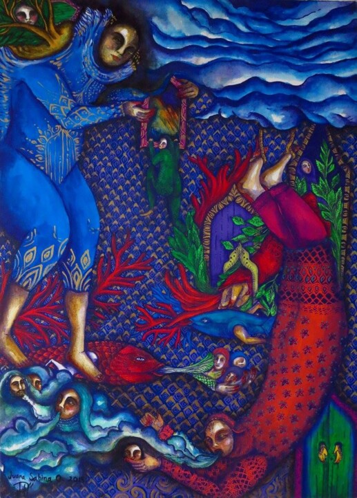 Painting titled "Vingt jours et nuit…" by Juana Sabina Ortega, Original Artwork
