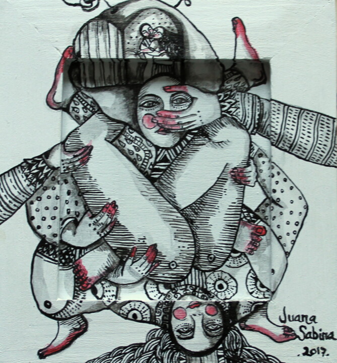 Malerei mit dem Titel "Tierra roja" von Juana Sabina Ortega, Original-Kunstwerk, Acryl