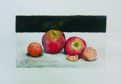 Peinture intitulée "manzanas" par Juan C Romero, Œuvre d'art originale