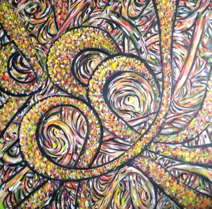 Painting titled "Espirales" by Juan Ignacio Cazabet, Original Artwork, Acrylic