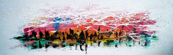 Pintura titulada "Nuevos Aires" por Juan Ignacio Cazabet, Obra de arte original, Acrílico Montado en Panel de madera