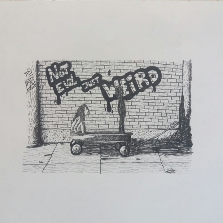 Dessin intitulée "The Wagon" par Jamie Green, Œuvre d'art originale