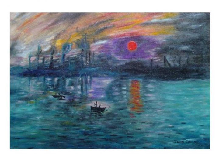 Ζωγραφική με τίτλο "Homenaje a Monet" από Juan Carlos Beneyto, Αυθεντικά έργα τέχνης, Λάδι