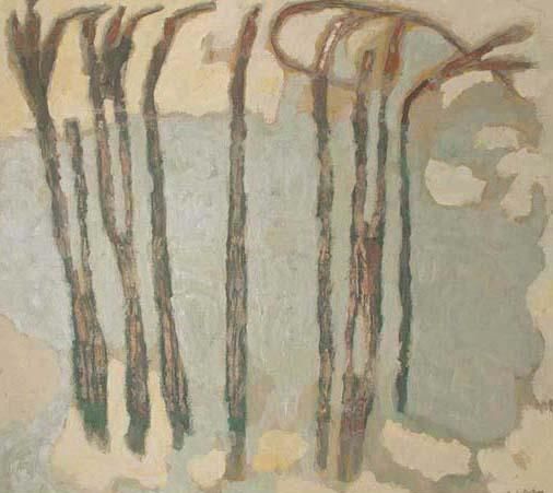 Pintura titulada "Field of Totems" por Juan-Luis Quintana, Obra de arte original, Acrílico