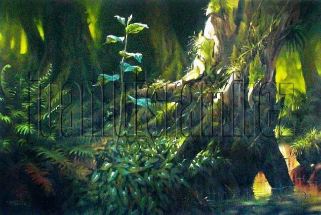 Pintura intitulada "Bosque" por Juan Luis Ramírez, Obras de arte originais