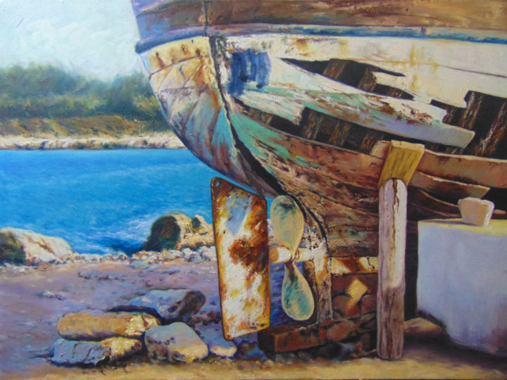 Painting titled "Obsoleto" by Juan Manuel Velázquez Fernández (JuanMa), Original Artwork, Oil