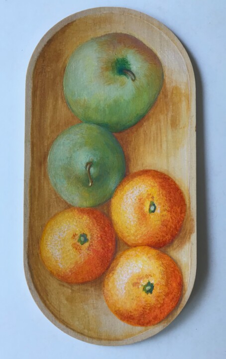 Pittura intitolato "Batea of fruits" da Juan Manuel Alvarez-Ossa, Opera d'arte originale, Acrilico