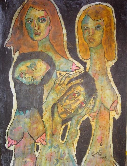 Pittura intitolato "ellas no son pame" da Juannash, Opera d'arte originale, Olio