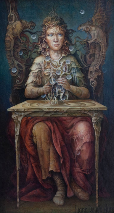 Pintura intitulada "Sibylla" por Juan Reyes Haro, Obras de arte originais, Óleo