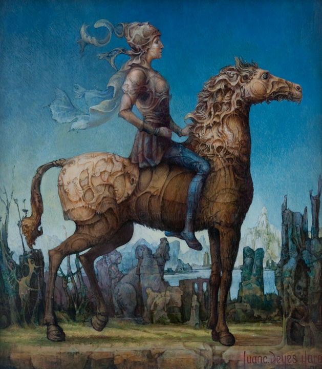 Pintura titulada "Amazona" por Juan Reyes Haro, Obra de arte original, Oleo