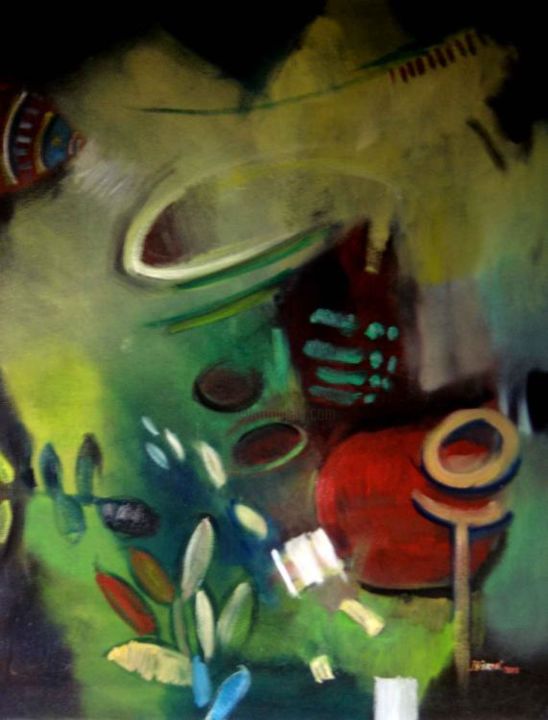 Pintura titulada "abstraccion 7" por Juan Ramón Sierra, Obra de arte original, Oleo