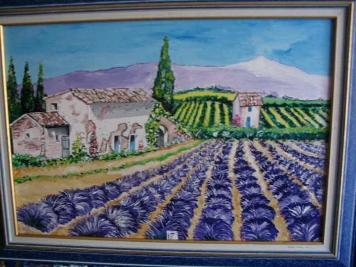 Peinture intitulée "le champs de lavande" par Jean-Marie Dassonville, Œuvre d'art originale