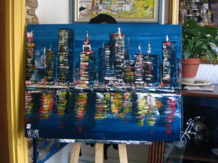 Peinture intitulée "new york" par Jean-Marie Dassonville, Œuvre d'art originale