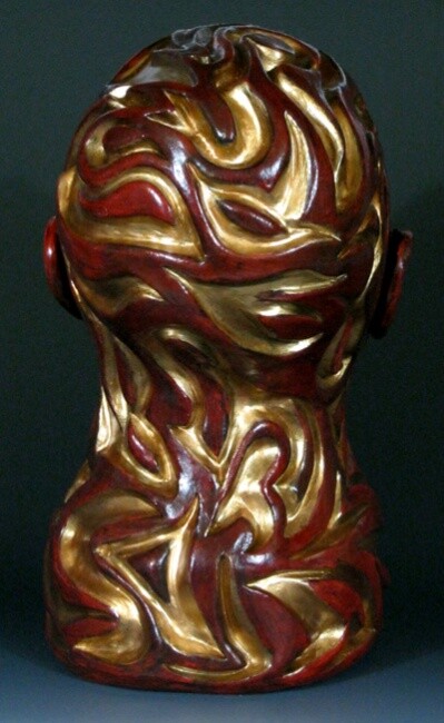 Sculpture titled "Headtrip 3 (rear vi…" by Juarez Hawkins, Original Artwork, Ceramics