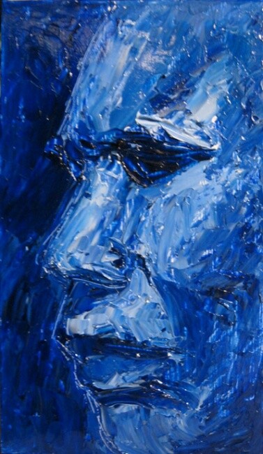 绘画 标题为“Study in Blue” 由Juarez Hawkins, 原创艺术品, 油