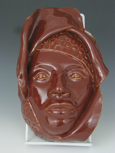 Sculpture titled "Red Diva" by Juarez Hawkins, Original Artwork, Ceramics