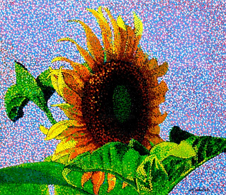 Pintura intitulada "sunflower" por Juchul Kim, Obras de arte originais, Óleo