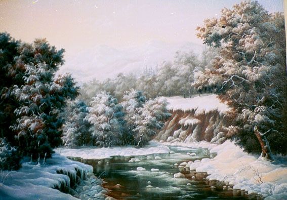 Painting titled "зимняя  тисса" by Najgyonov Vlagyimir, Original Artwork