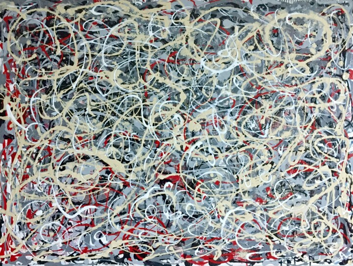 Картина под названием "Number 3" - Judith Cahill, Подлинное произведение искусства, Акрил Установлен на Деревянная рама для…
