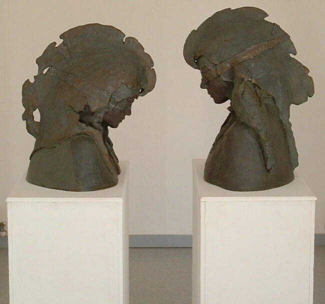 Sculpture intitulée "telepathie" par Judith Franken, Œuvre d'art originale