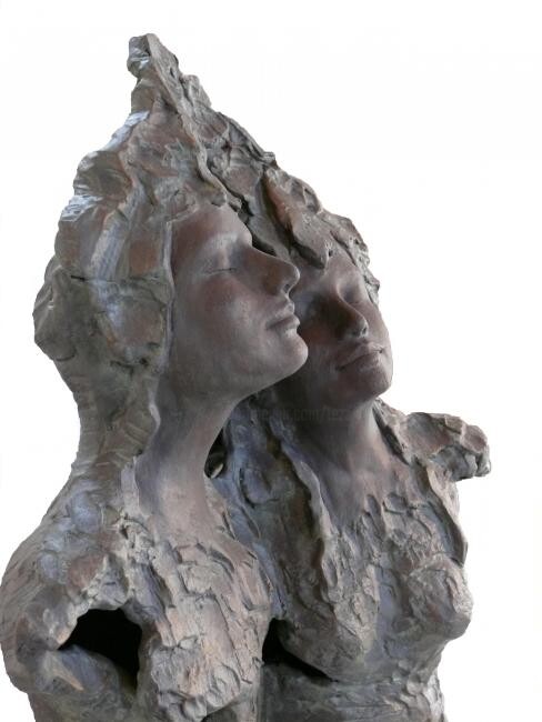Sculpture titled "Happy 2" by Judith Franken, Original Artwork, Terra cotta