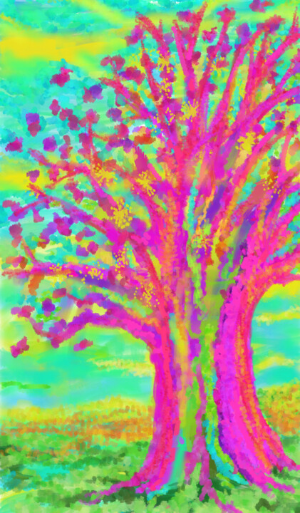 Artes digitais intitulada "Tree Of Life" por Judith Simonis, Obras de arte originais, Pintura digital