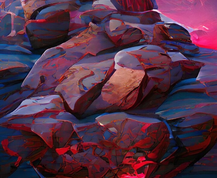 Digitale Kunst getiteld "Rocks" door Judith Simonis, Origineel Kunstwerk, Digitaal Schilderwerk