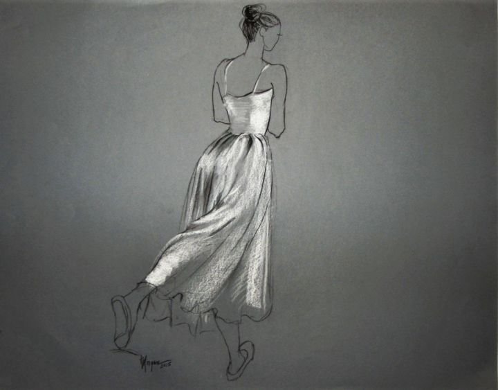 Desenho intitulada "movement" por Judy Morgan, Obras de arte originais, Giz