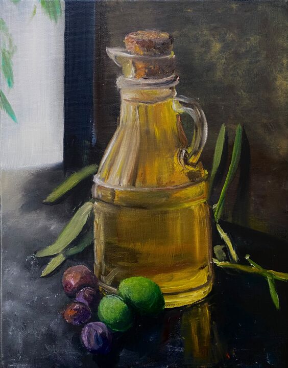 Pittura intitolato "Olive Oil" da Judy Rioux, Opera d'arte originale, Olio