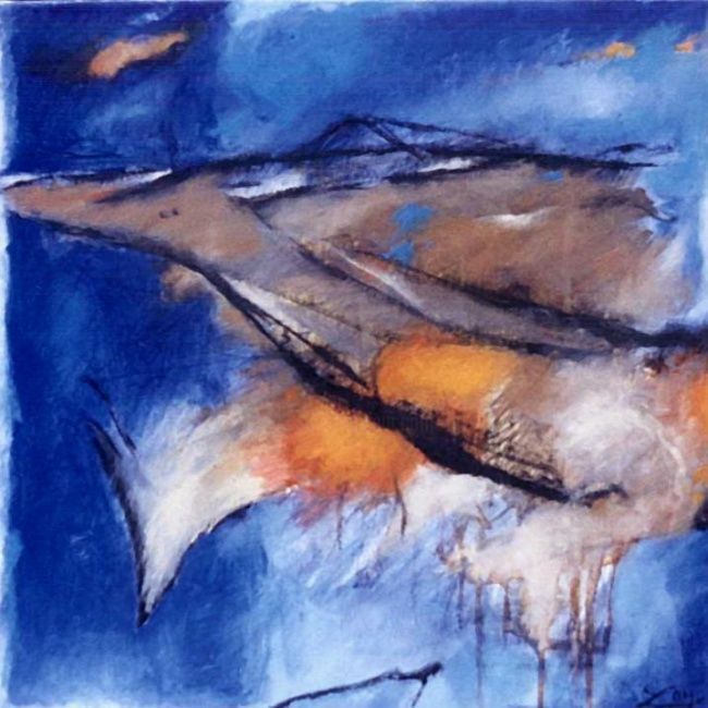 Malerei mit dem Titel "Wing" von Jürgen Lang, Original-Kunstwerk